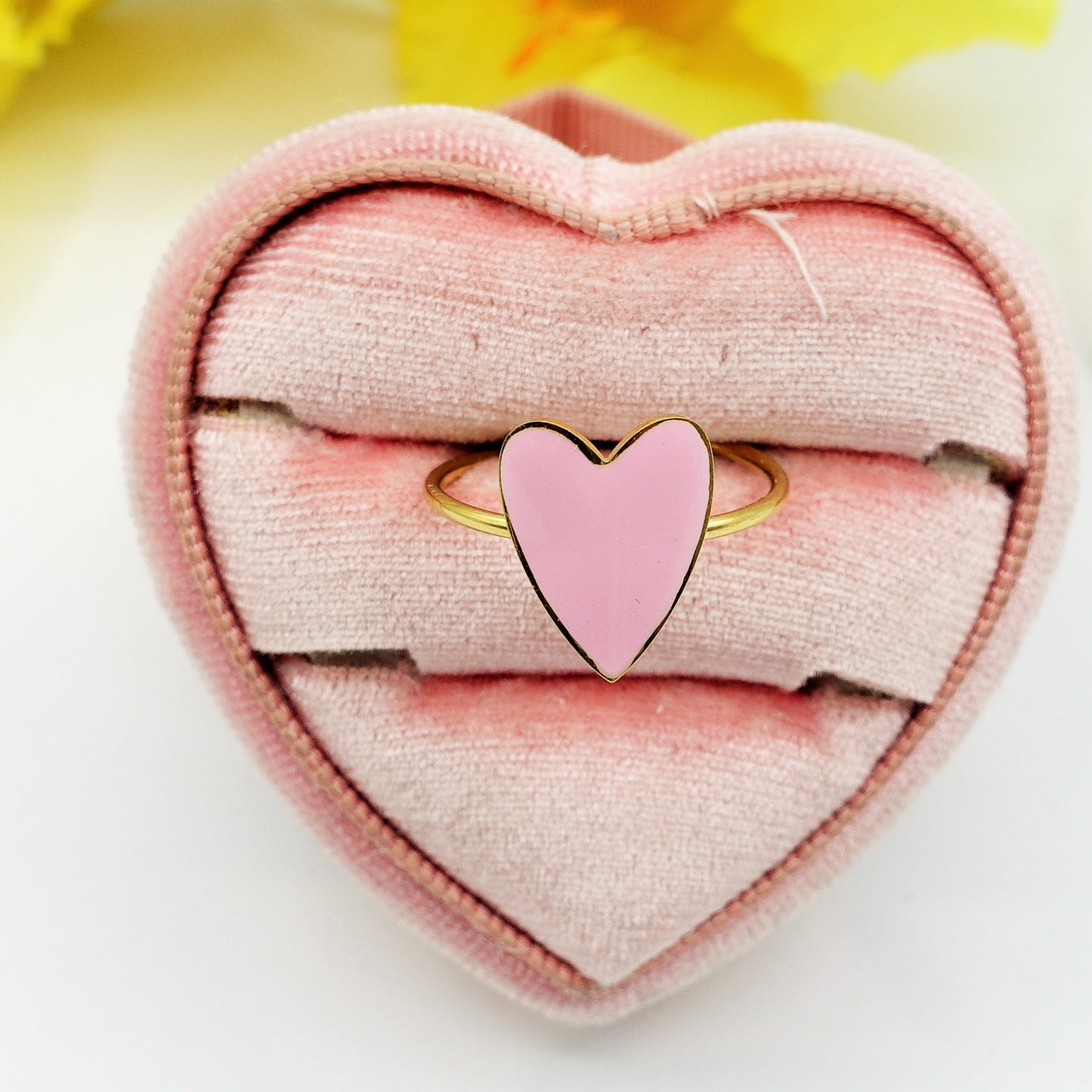 AMOUR ~ Anello SMALTATO regolabile ACCIAIO INOSSIDABILE
