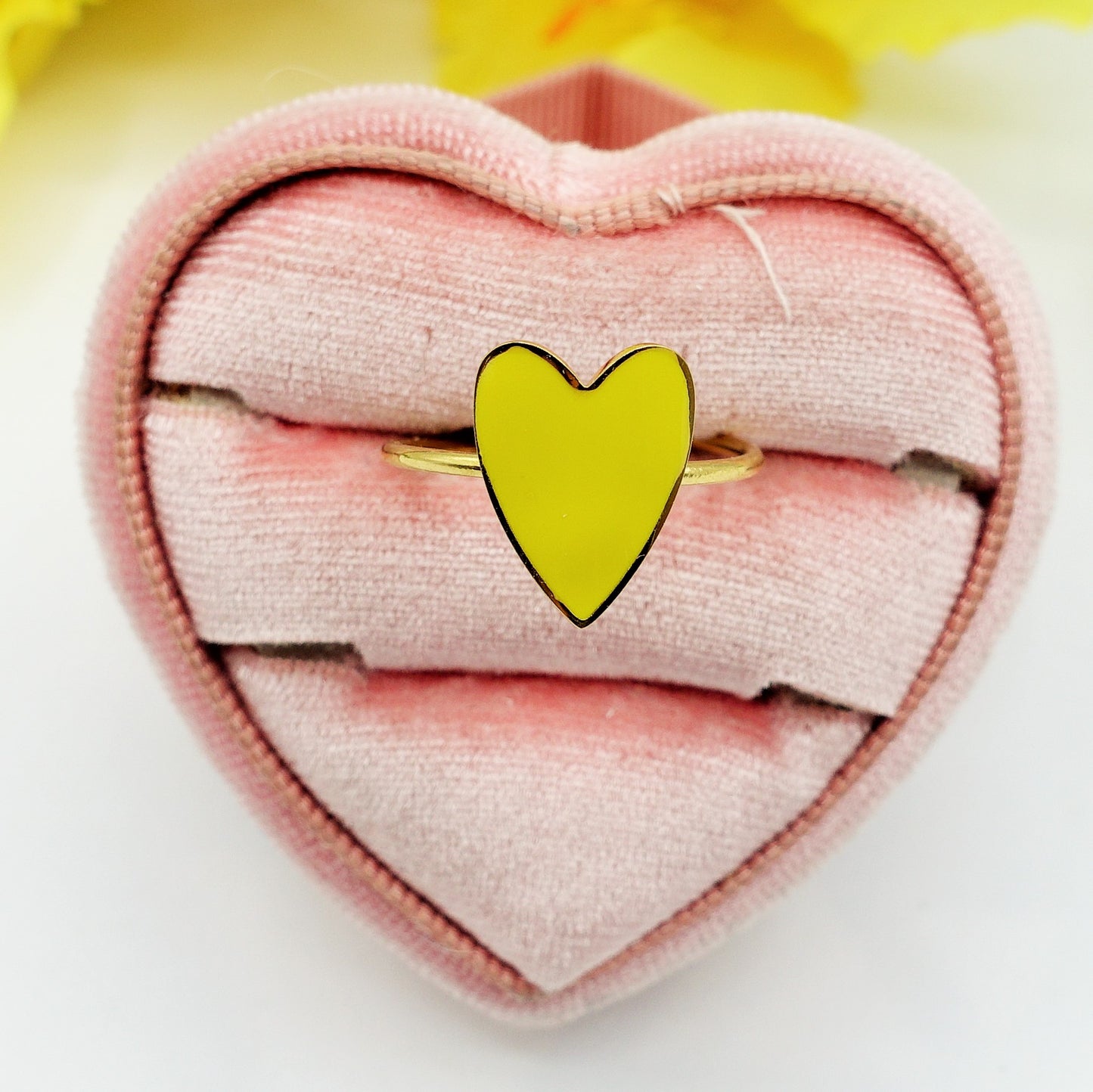 AMOUR ~ Anello SMALTATO regolabile ACCIAIO INOSSIDABILE