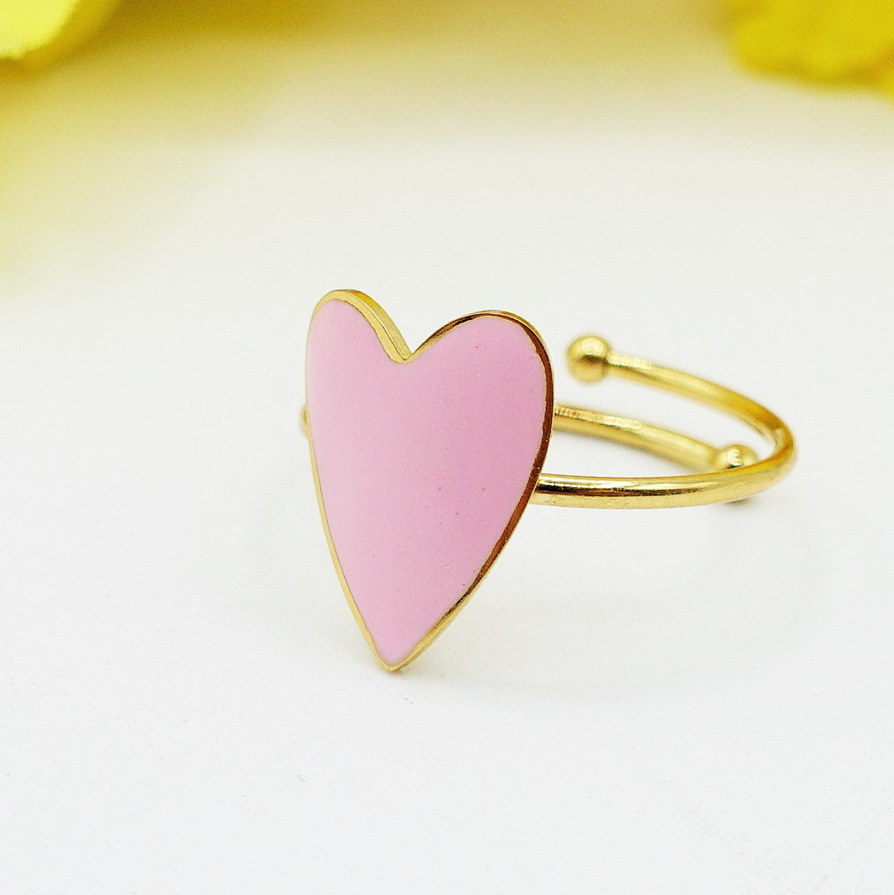 AMOUR ~ Anello SMALTATO regolabile ACCIAIO INOSSIDABILE