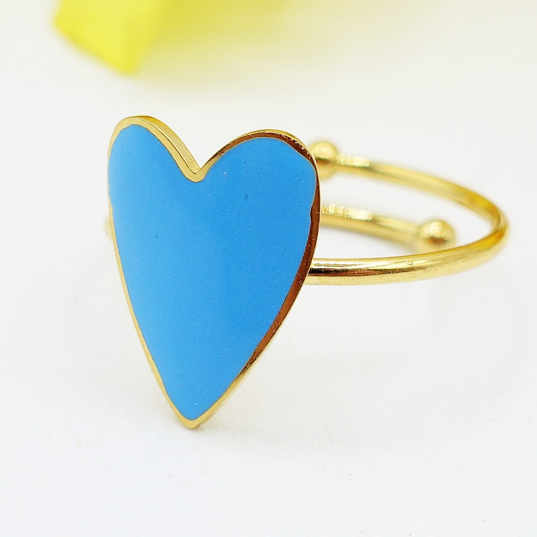 AMOUR ~ Anello SMALTATO regolabile ACCIAIO INOSSIDABILE