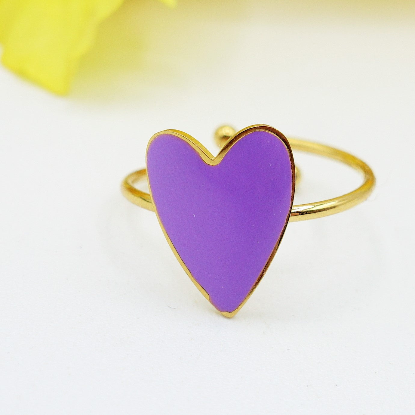 AMOUR ~ Anello SMALTATO regolabile ACCIAIO INOSSIDABILE