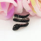 VIPER - Anello serpente regolabile con cubic zirconia