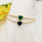 DIANA ~Chunky ~ Bracciale tennis con cuore in Cubic Zirconia