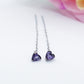SHINY CUORE Rainbow - Acciaio inossidabile ~ PAIO Orecchini filo pendenti con cubic zirconia a cuore - Saliscendi -