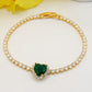 DIANA ~Chunky ~ Bracciale tennis con cuore in Cubic Zirconia