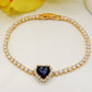 DIANA ~Chunky ~ Bracciale tennis con cuore in Cubic Zirconia