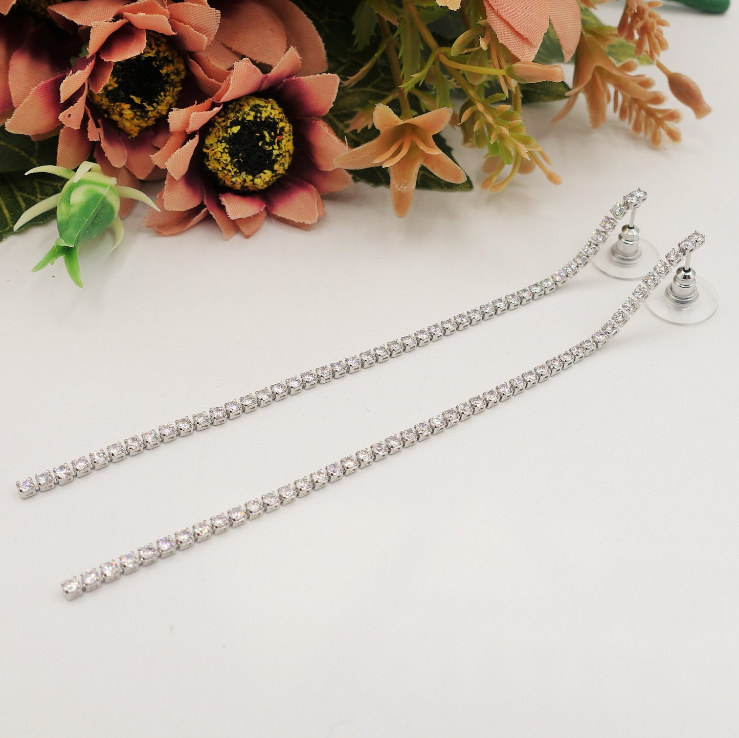 ALEXIA 1 filo 11 cm ~ Orecchini a cascata in Cubic Zirconia