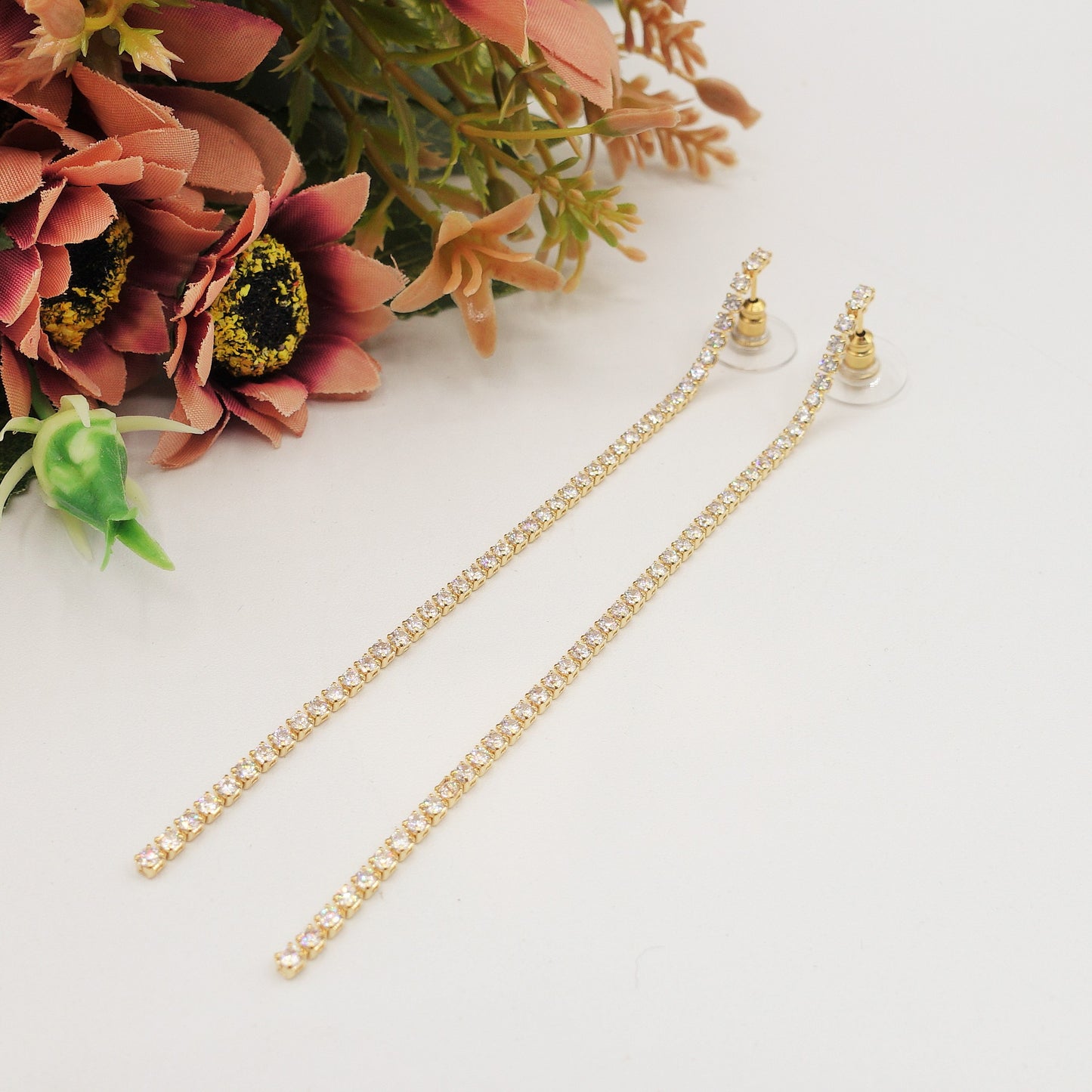 ALEXIA 1 filo 11 cm ~ Orecchini a cascata in Cubic Zirconia