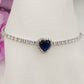 DIANA ~Chunky ~ Bracciale tennis con cuore in Cubic Zirconia