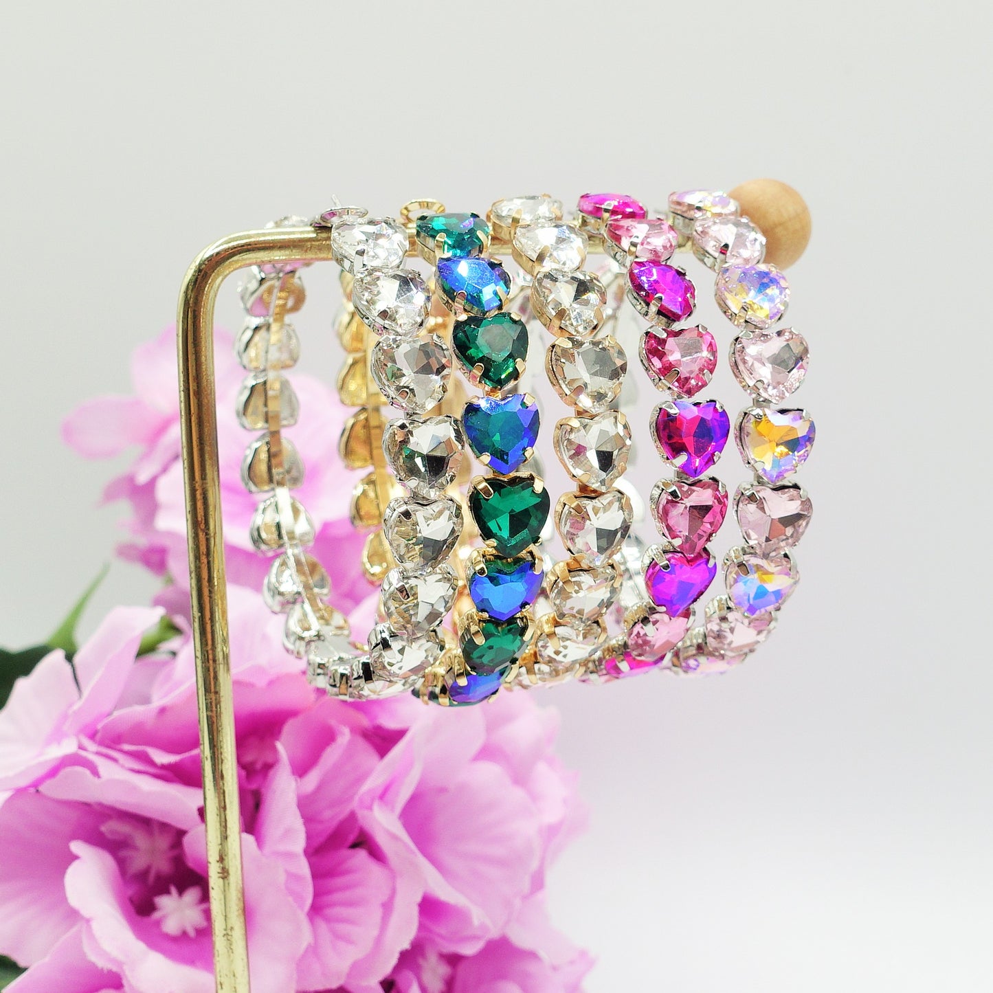 LUCE HEARTS - Big Hoops - Orecchini a cerchio con pietre sfaccettate