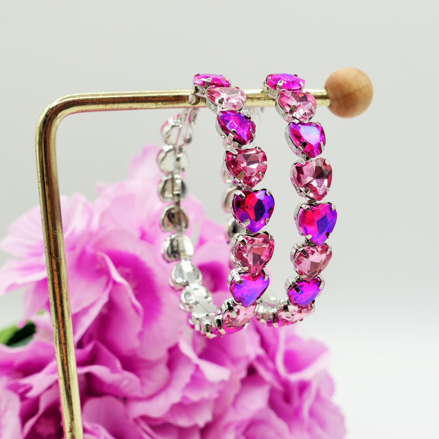 LUCE HEARTS - Big Hoops - Orecchini a cerchio con pietre sfaccettate