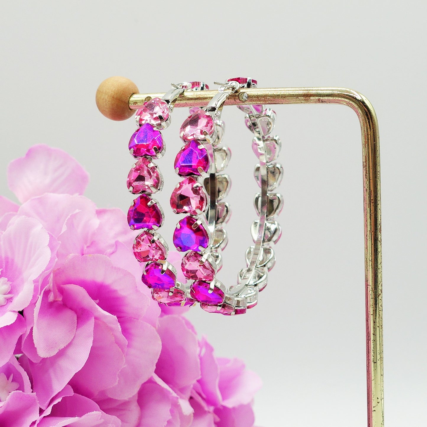 LUCE HEARTS - Big Hoops - Orecchini a cerchio con pietre sfaccettate