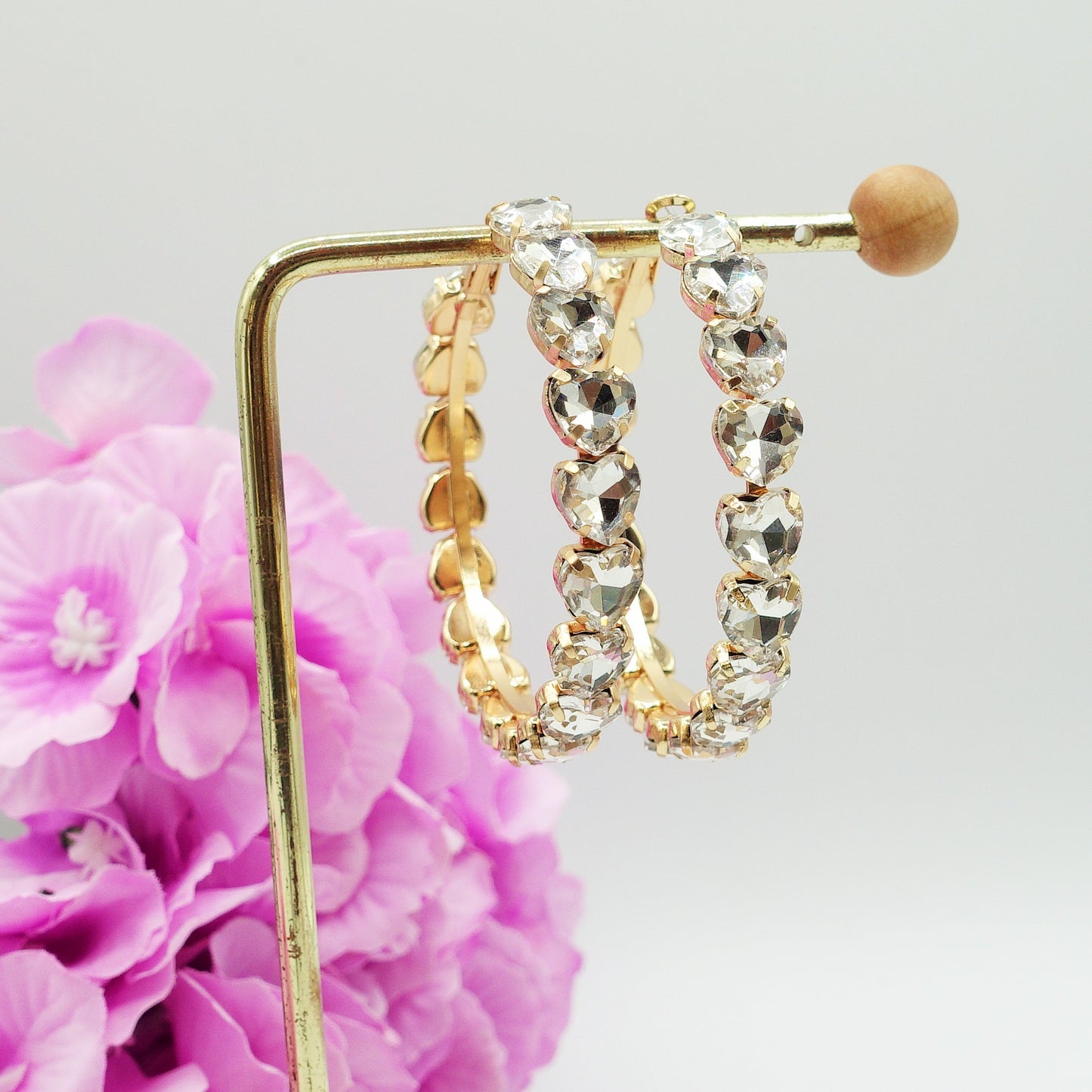 LUCE HEARTS - Big Hoops - Orecchini a cerchio con pietre sfaccettate