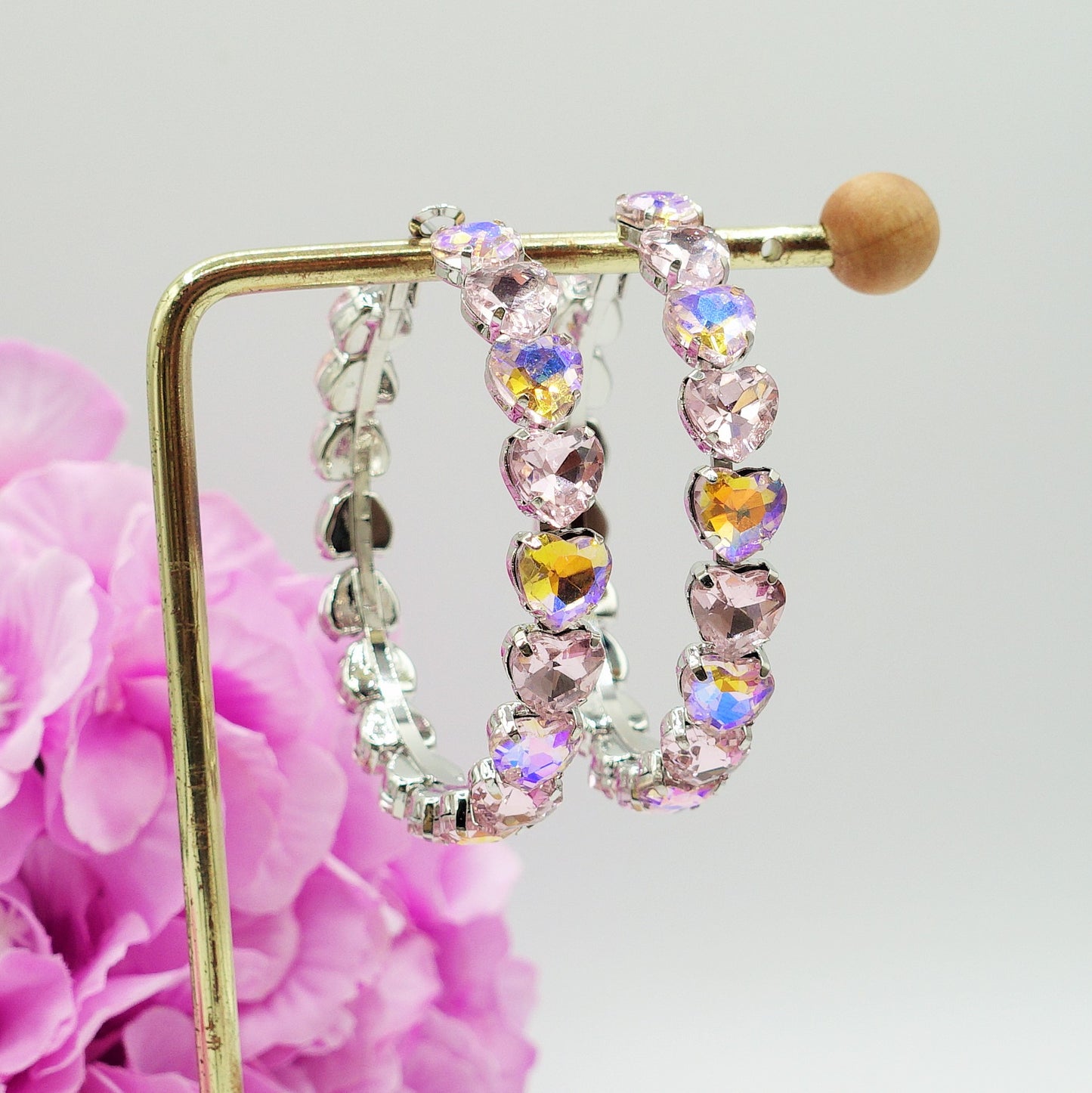 LUCE HEARTS - Big Hoops - Orecchini a cerchio con pietre sfaccettate