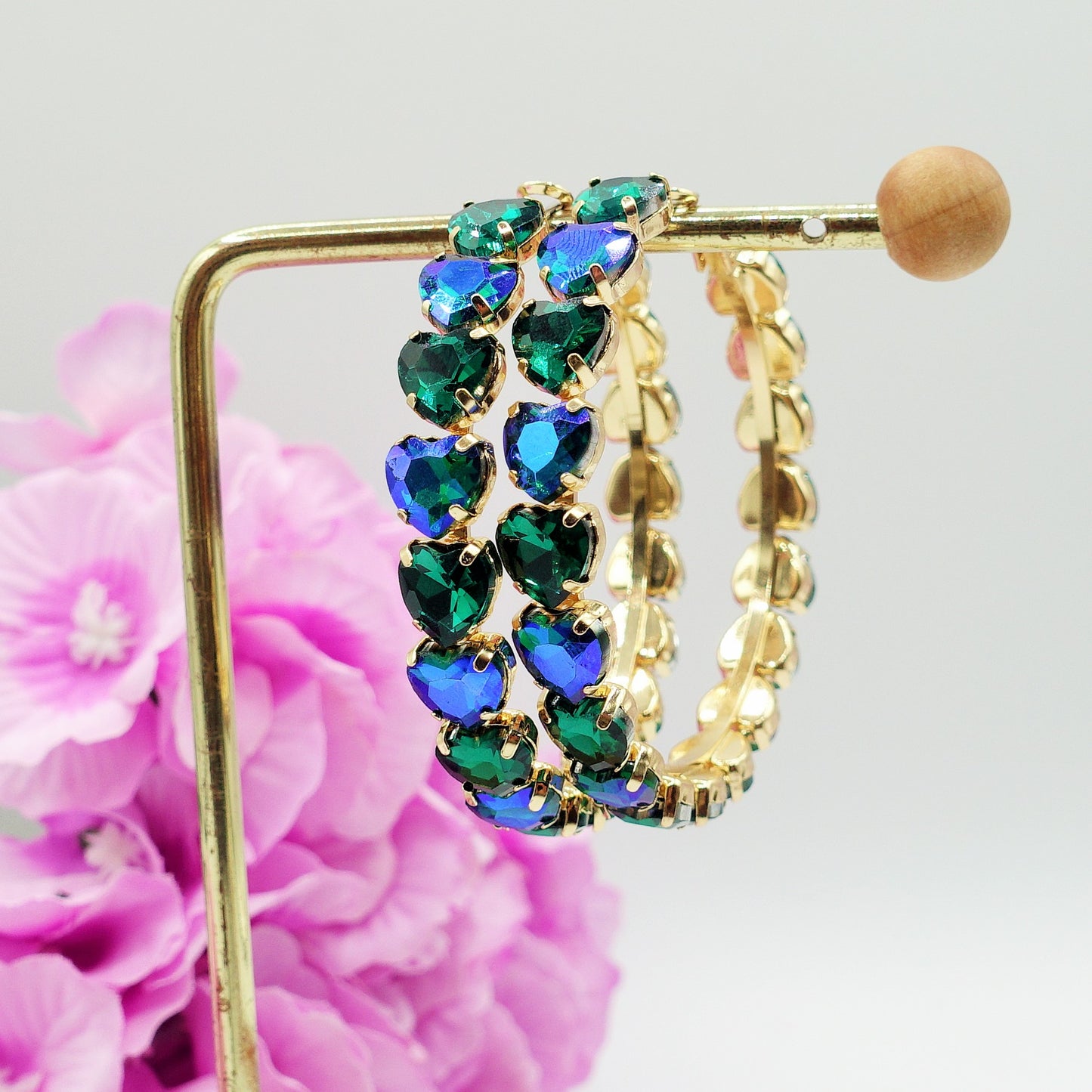 LUCE HEARTS - Big Hoops - Orecchini a cerchio con pietre sfaccettate