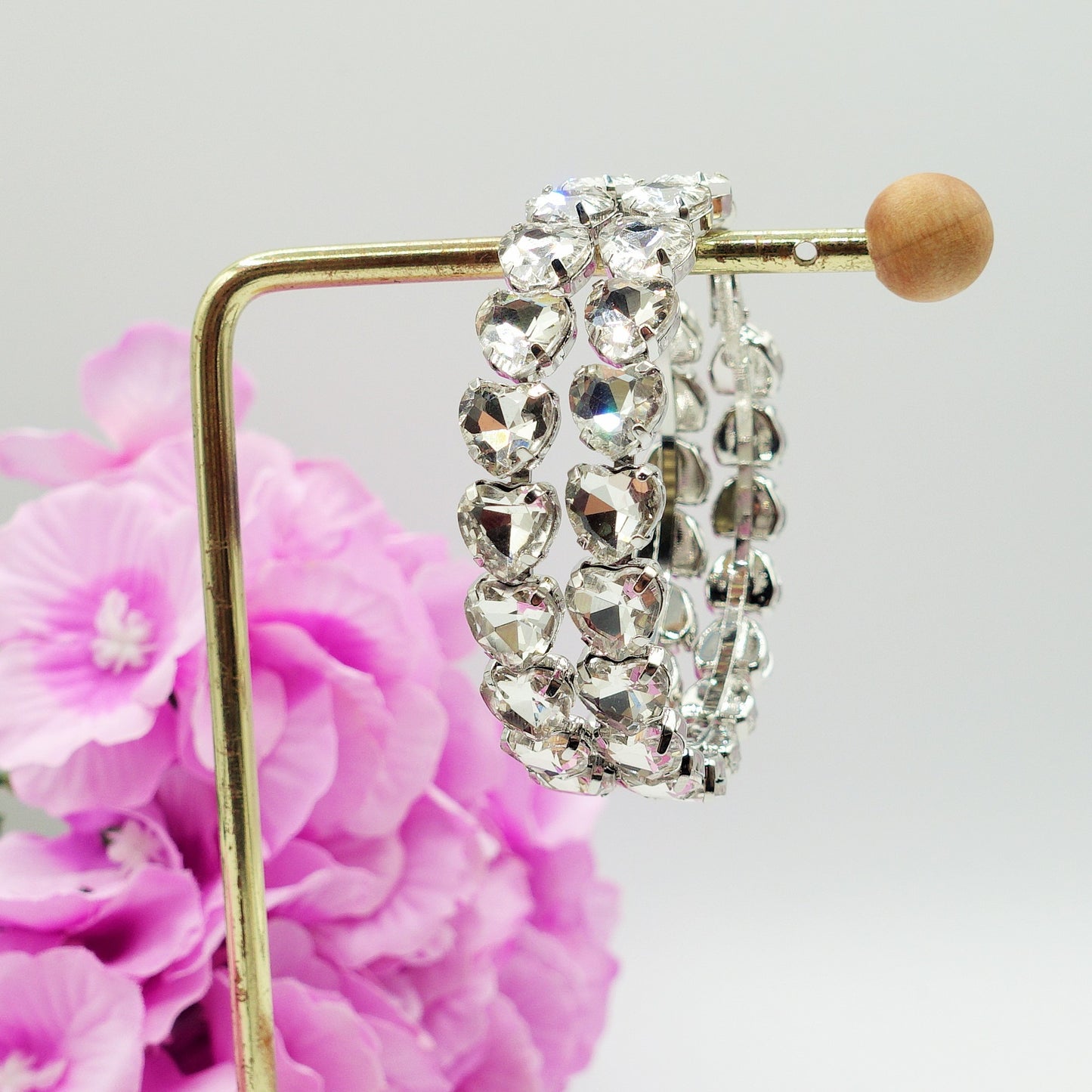 LUCE HEARTS - Big Hoops - Orecchini a cerchio con pietre sfaccettate