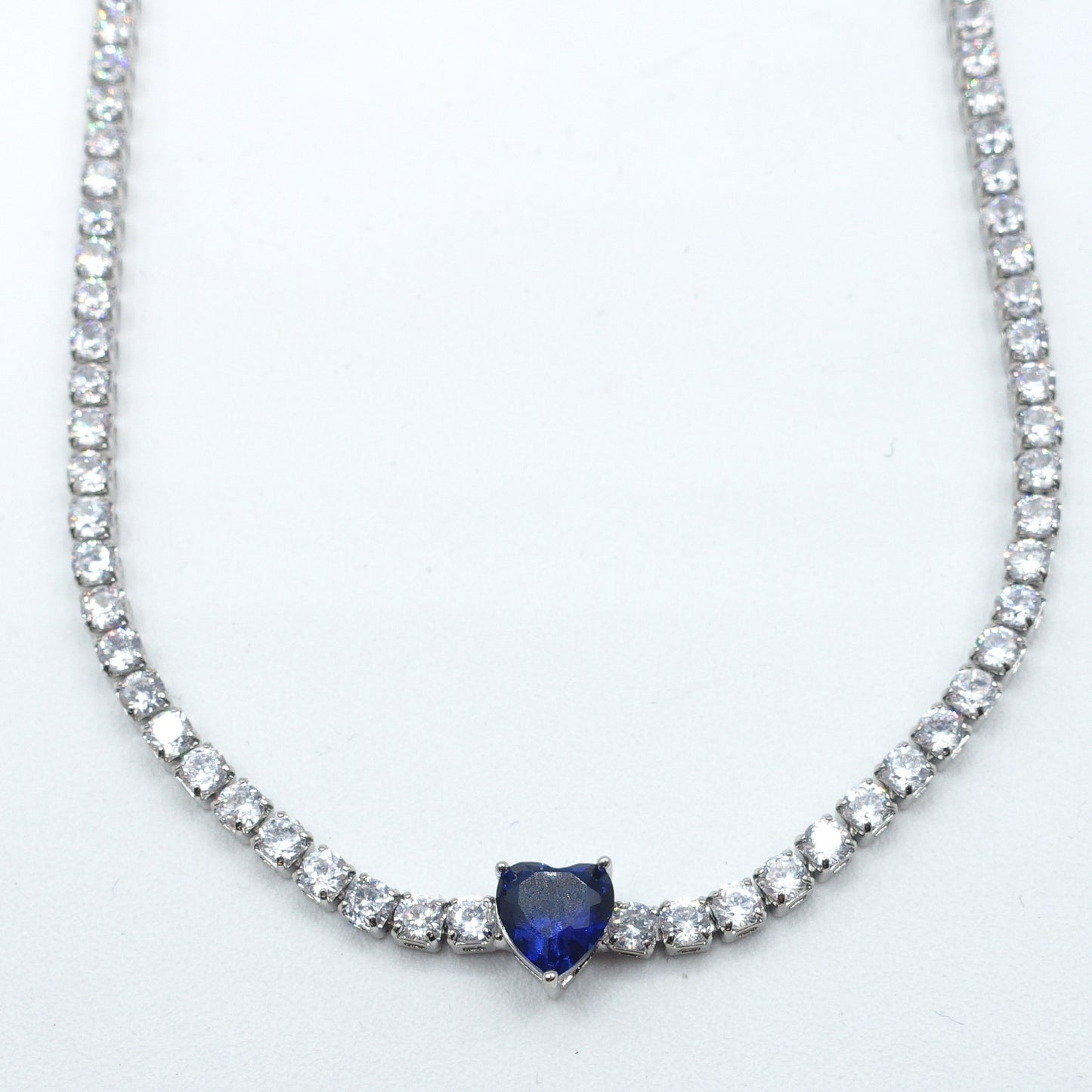 DIANA ~ Collana tennis Choker con zircone a cuore