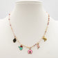 FLAMINGO ~ COLLANA ACCIAIO INOSSIDABILE con perline ciondoli