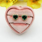 DIANA ~Orecchini a bottone con cubic zirconia a forma di cuore