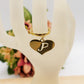 BIG HEART anello iniziali ~ Anello regolabile in ACCIAIO Inossidabile con ciondolo cuore