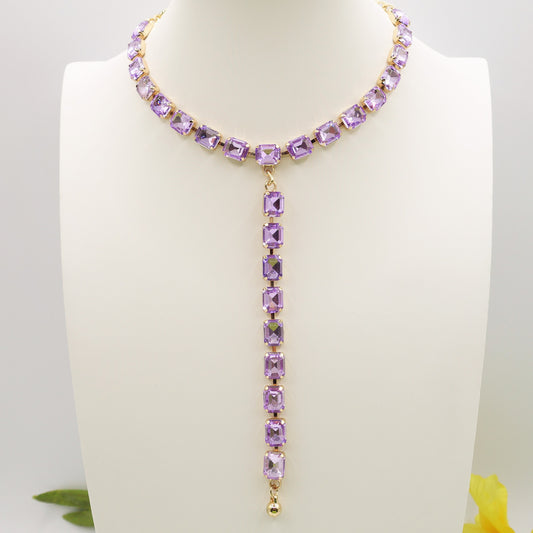 KELLY -COLLANA CRAVATTINA con pietre sfaccettate - LUCE COLLECTION