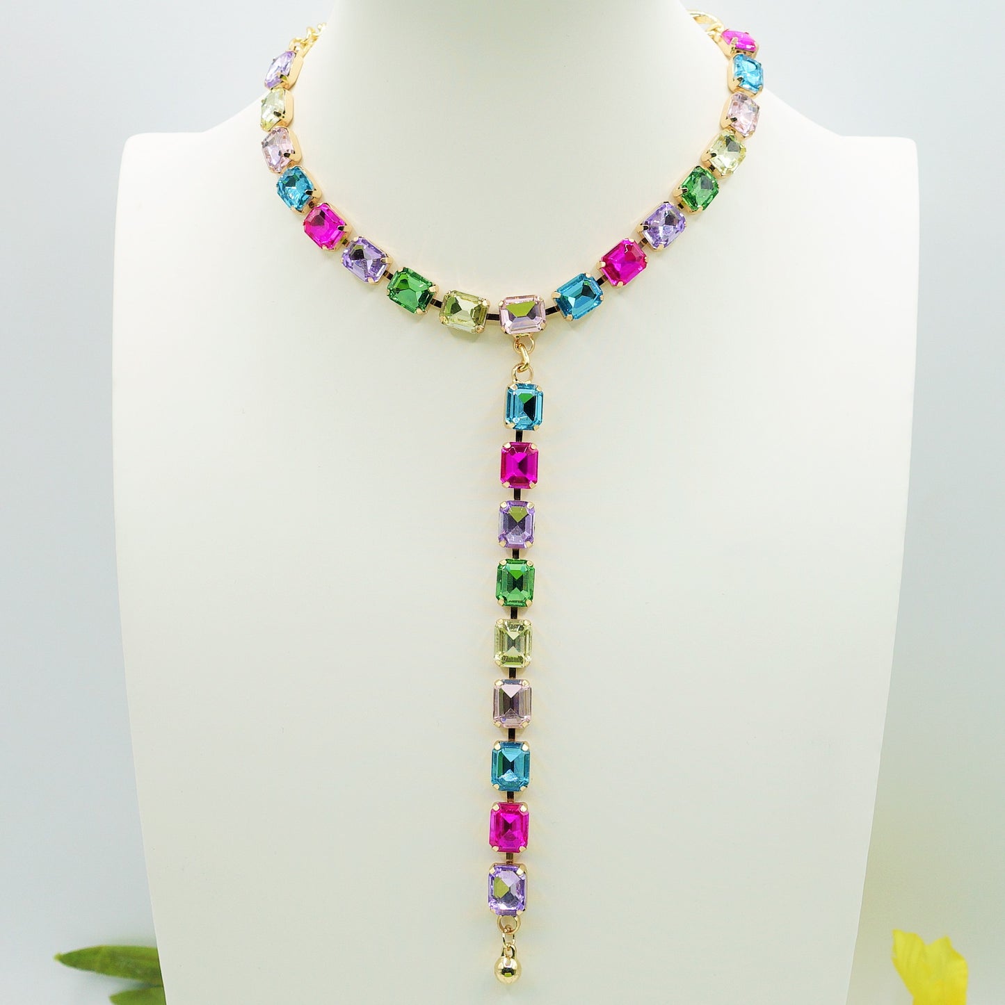 KELLY -COLLANA CRAVATTINA con pietre sfaccettate - LUCE COLLECTION