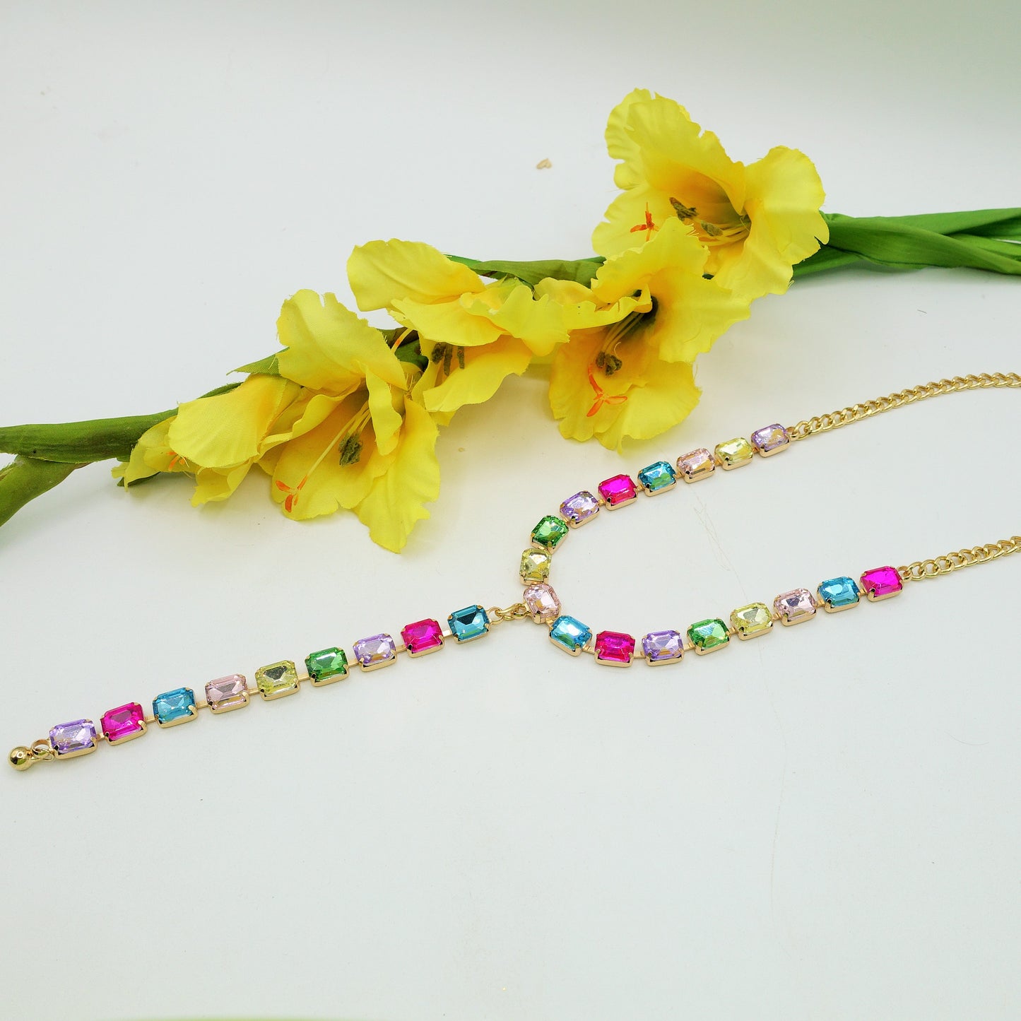 KELLY -COLLANA CRAVATTINA con pietre sfaccettate - LUCE COLLECTION