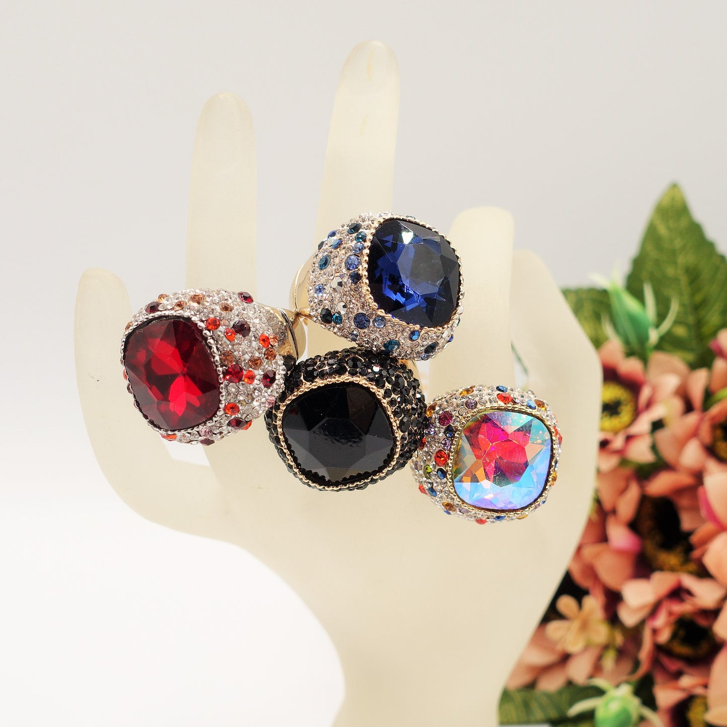 DIVA - Cocktail ring regolabile con cubic zirconia