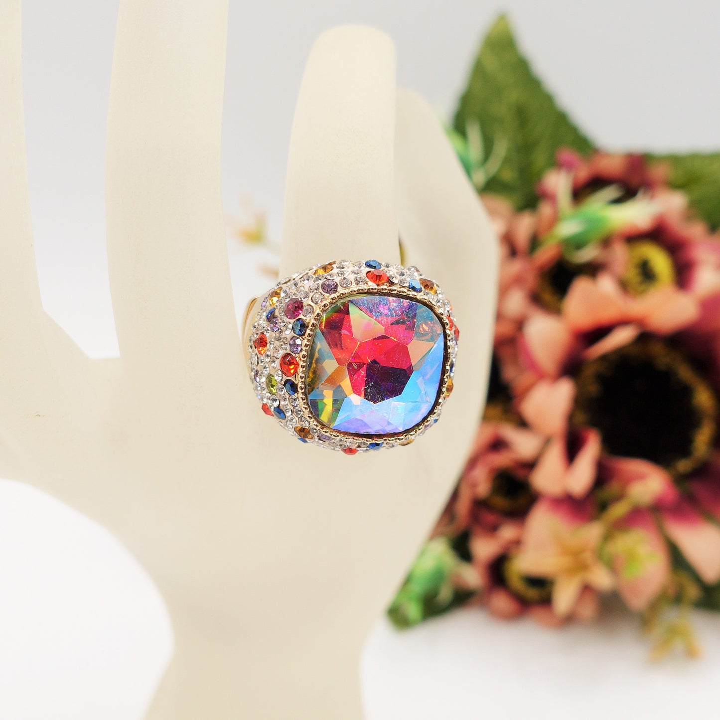 DIVA - Cocktail ring regolabile con cubic zirconia
