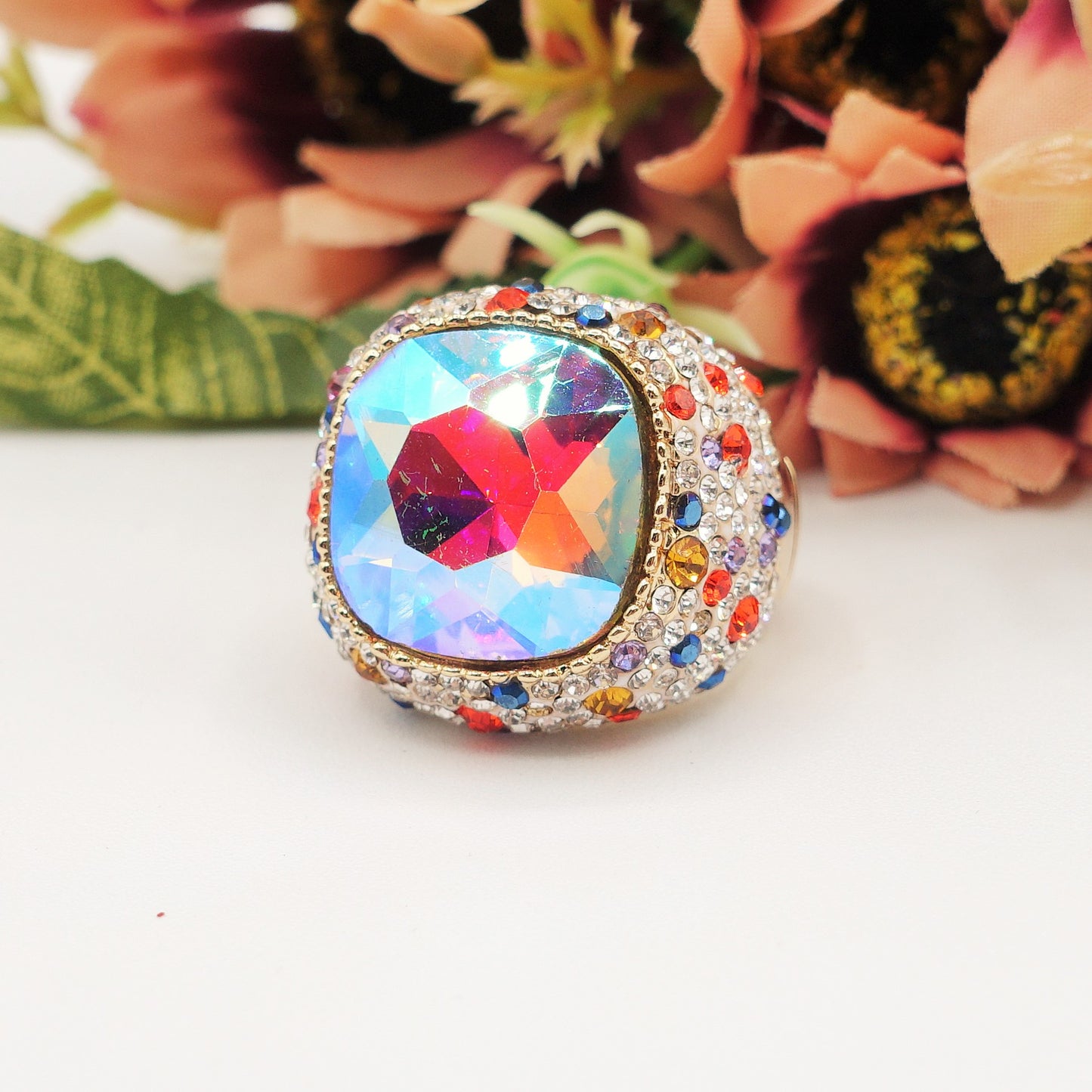 DIVA - Cocktail ring regolabile con cubic zirconia