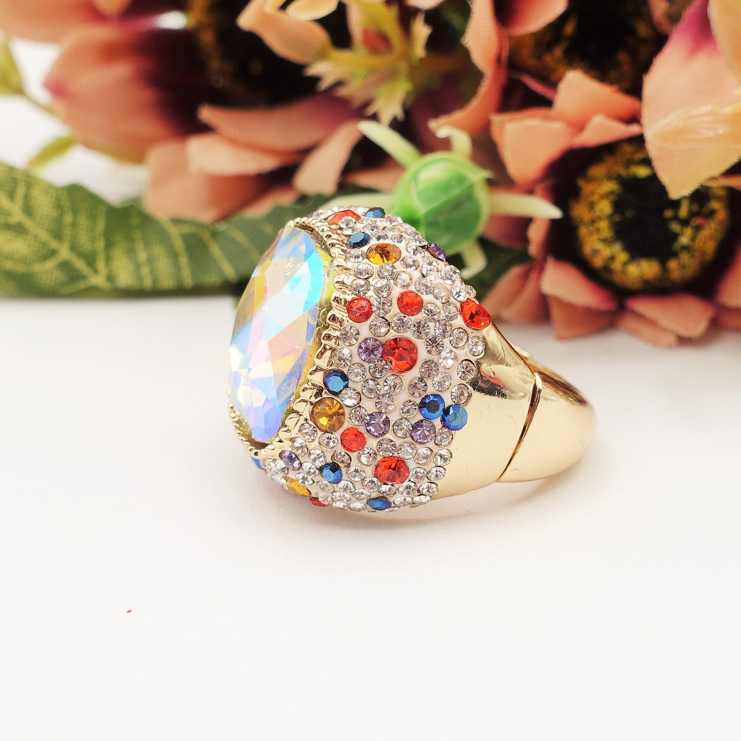 DIVA - Cocktail ring regolabile con cubic zirconia