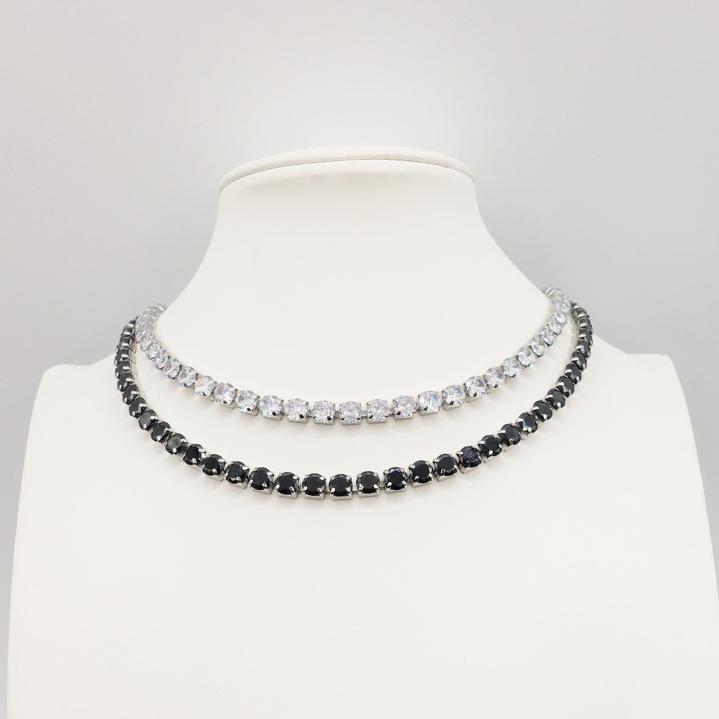 MELANIE 40 cm ~ Tennis girocollo 5mm  in ACCIAIO INOSSIDABILE con cubic zirconia