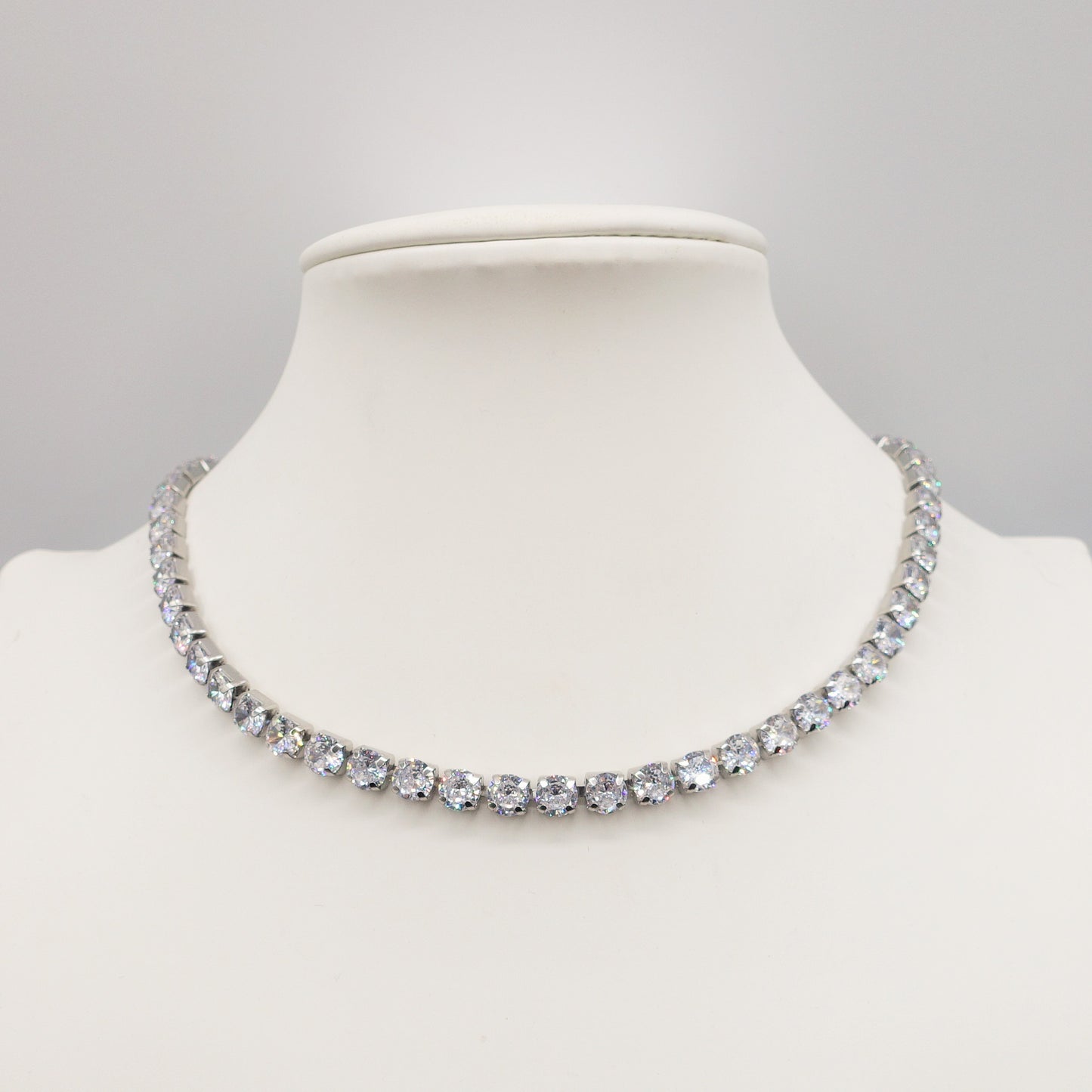 MELANIE 40 cm ~ Tennis girocollo 5mm  in ACCIAIO INOSSIDABILE con cubic zirconia