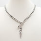 MASHA XL - ACCIAIO inossidabile - collana snake in catena con cubic zirconia