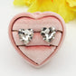 LUCE HEART STUDS- Paio Orecchini a bottone con pietra sfaccettata a cuore