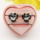 LUCE HEART STUDS- Paio Orecchini a bottone con pietra sfaccettata a cuore