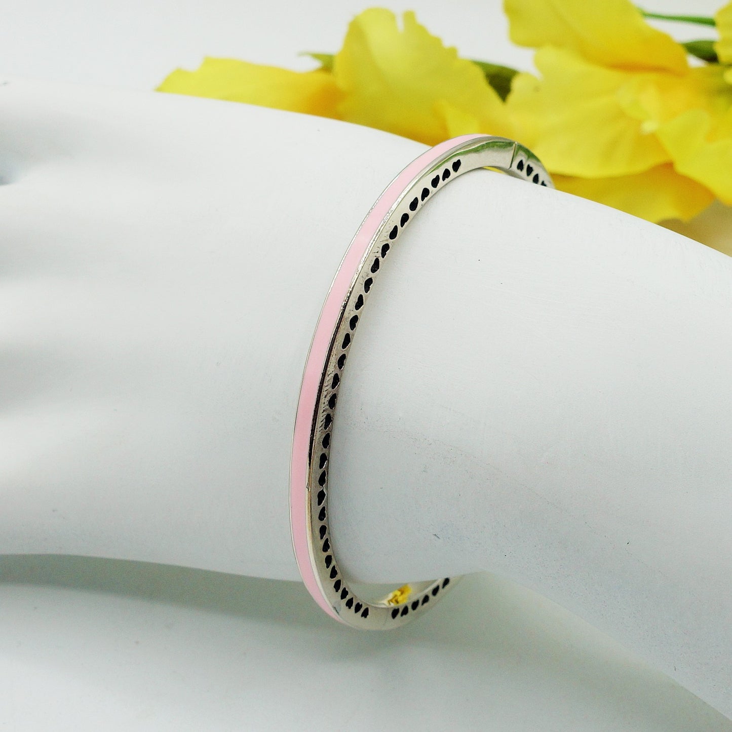 KEIRA  - ARGENTO 925  - Bracciale manetta smaltato con cubic zirconia