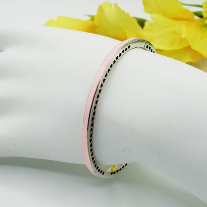 KEIRA  - ARGENTO 925  - Bracciale manetta smaltato con cubic zirconia