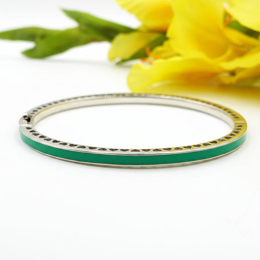 KEIRA  - ARGENTO 925  - Bracciale manetta smaltato con cubic zirconia