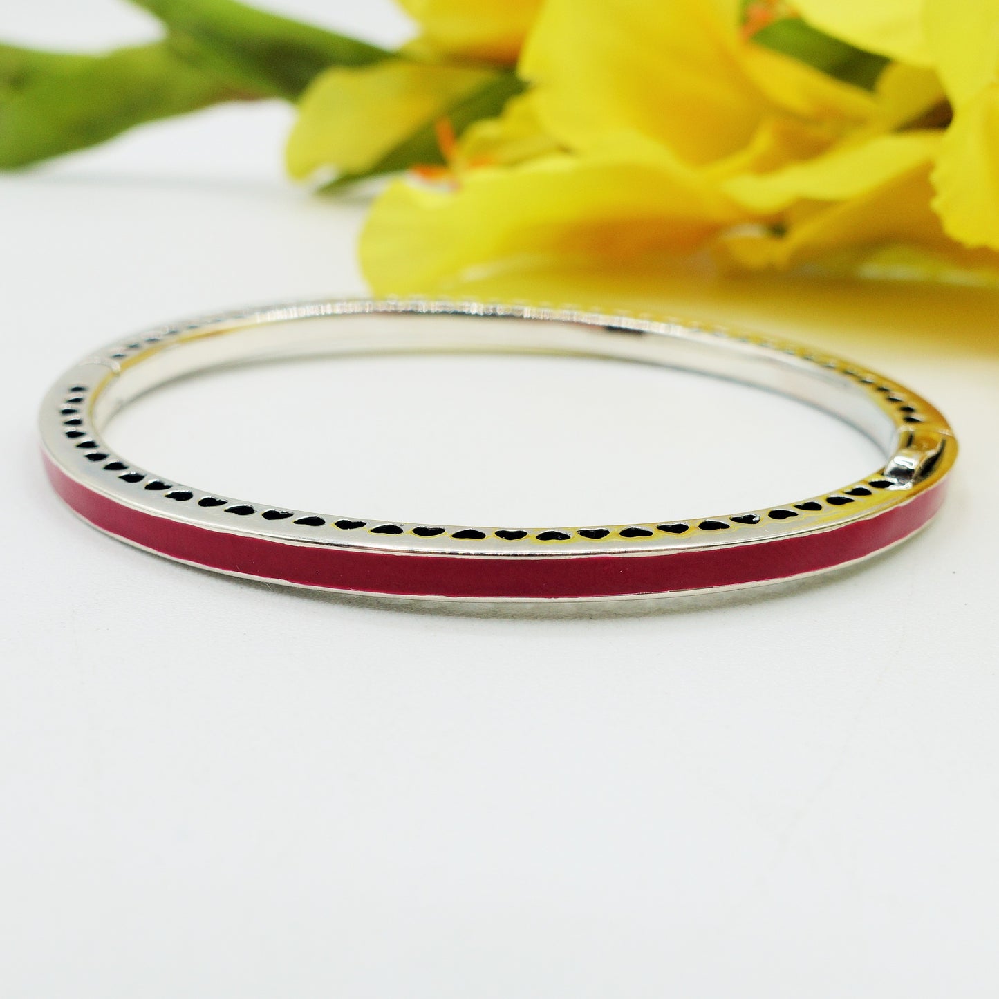 KEIRA  - ARGENTO 925  - Bracciale manetta smaltato con cubic zirconia