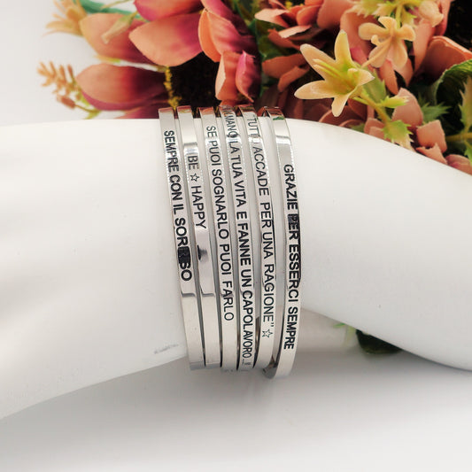 SPECIAL for you - Bracciale manetta con dediche ~ ACCIAIO INOSSIDABILE