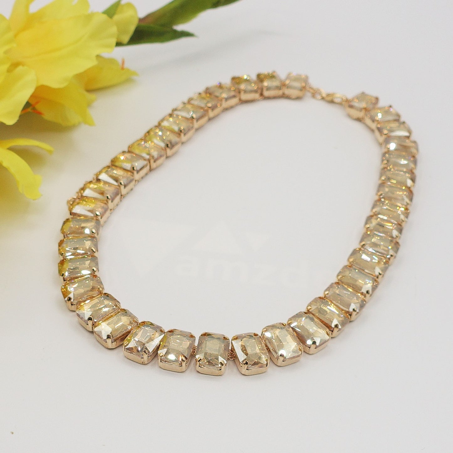 MARGOT 2.0 BEIGE SET - Collier orecchini e bracciale con pietre sfaccettate