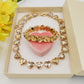 LUCE HEARTS Beige SET -Collier orecchini e bracciale con pietre sfaccettate