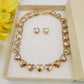 LUCE HEARTS Beige SET -Collier orecchini e bracciale con pietre sfaccettate