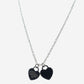 VANESSA ~ STAINLESS STEEL DOUBLE HEART pendant necklace