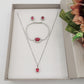 KATE -" RED Set" ACCIAIO - collana zirconi +orecchini + anello zirconia
