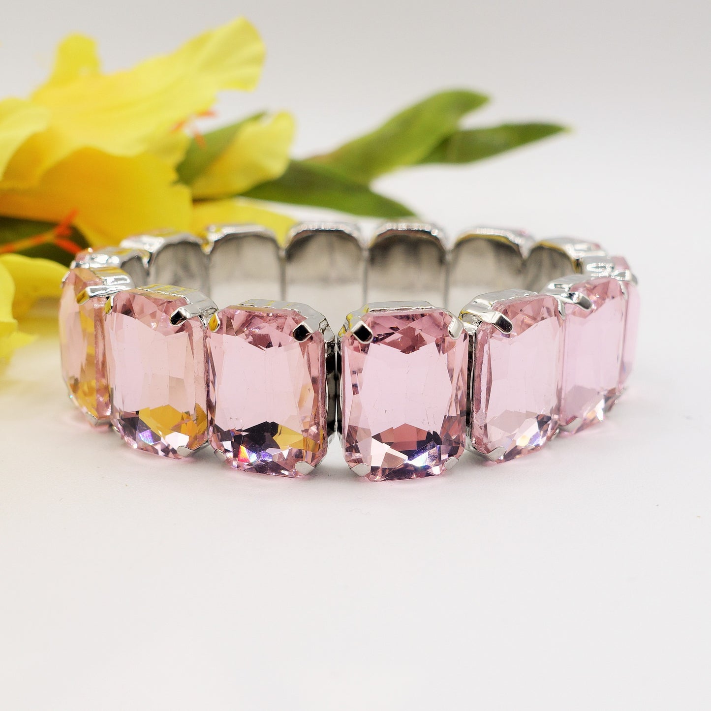 HELEN Silver Pink SET - COLLIER & BRACCIALE con pietre sfaccettate - LUCE COLLECTION