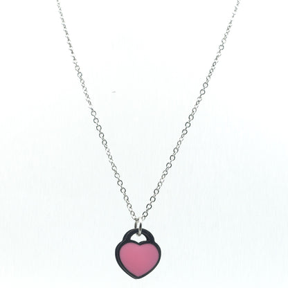 VANESSA ~ STAINLESS STEEL DOUBLE HEART pendant necklace