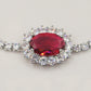 KATE -" RED Set" ACCIAIO - collana zirconi +orecchini + anello zirconia