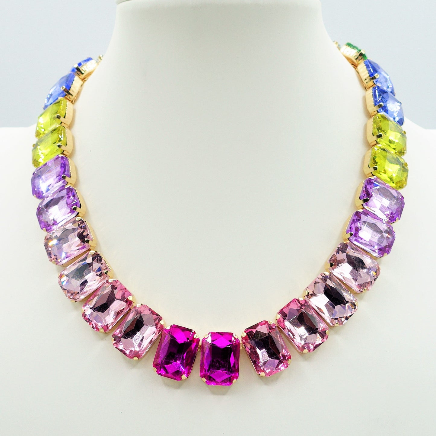 MARGOT collier con pietre sfaccettate - silver